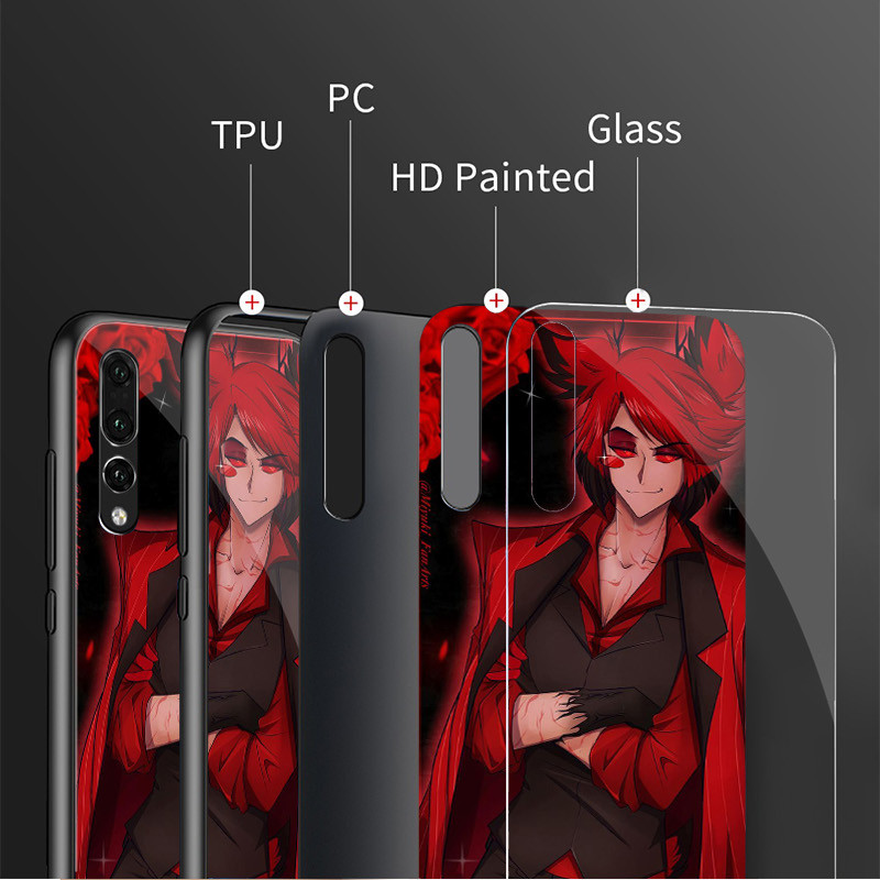 Ốp Điện Thoại Kính Hazbin Hotel 06 Cho Samsung Galaxy A14 A16 A30 A22 A32 A33 A34 A40 A42 A55 4G A52 A53 A54 A70 A71 A72 A73 5G