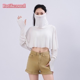 Phụ Nữ modal Mũi Chống Nắng Bóng 2025 Mùa Hè Mới Khăn choàng Lái Xe Cổ Mặt nạ Áo Mỏng top