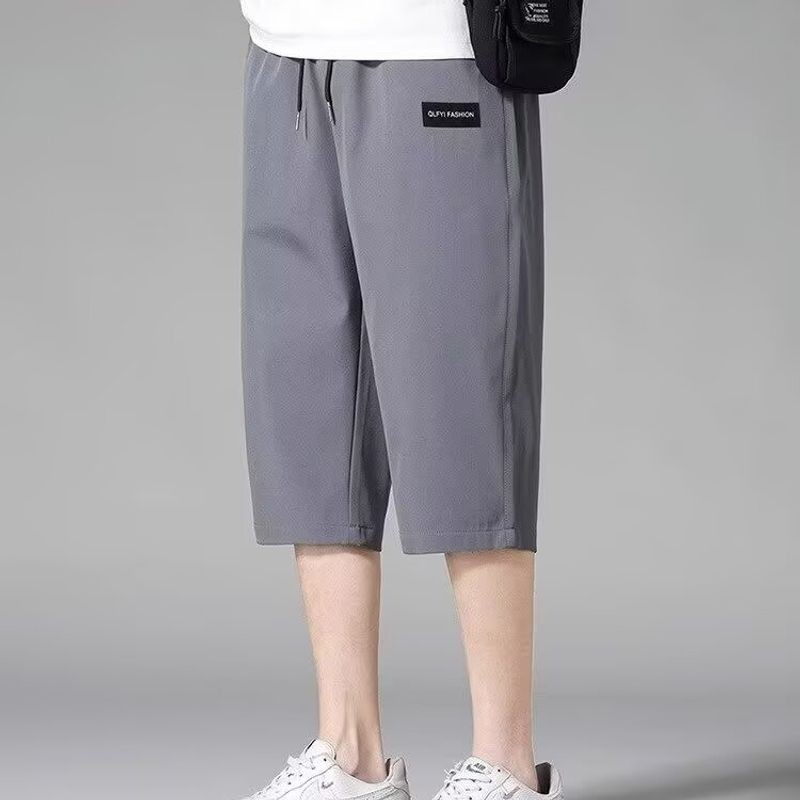 ThaliaWisp Quần bảy phần tư bằng lụa băng mùa hè dành cho nam, Quần short khô nhanh dáng rộng vừa vặn