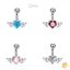 Nhẫn Rốn Inox Cho Nữ Flash Kim Cương Giả Bikini Bụng Nút Móng Tay Trang Trí Cơ Thể Piercings Trang Sức Mới