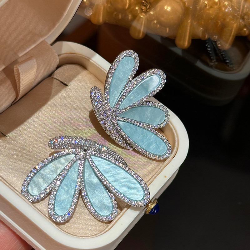 Bông tai bướm sang trọng nhẹ nhàng phong cách mới thanh lịch Zircon