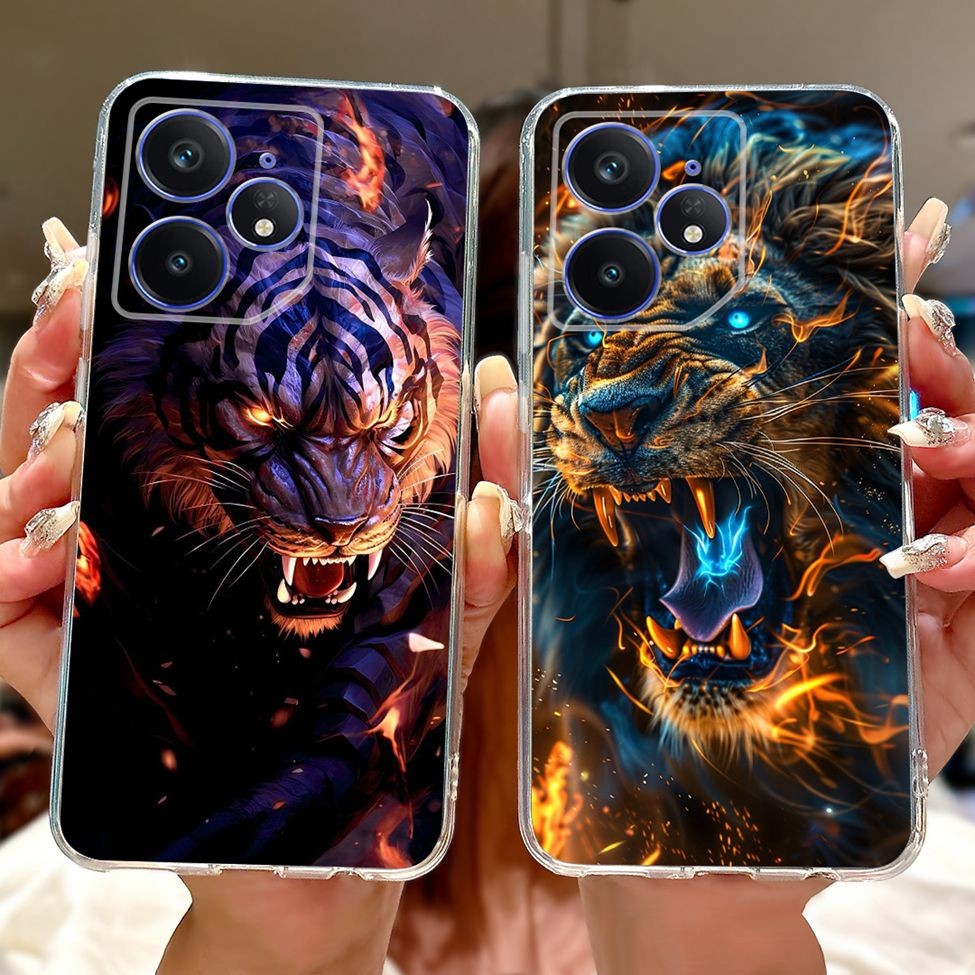 Trong Suốt Cho Realme Neo 7 RMX5060 Dành Cho Realme Neo7 Ốp Lưng Bướm Sang Trọng Tình Yêu Thời Trang Hoa Thoáng Mát Đẹp Trai Sư Tử Sơn