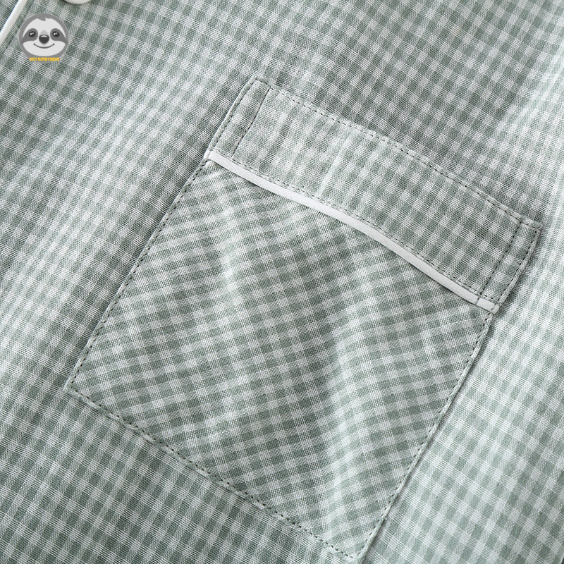 Phong cách Nhật Bản Muji Style / Bộ đồ dài tay kẻ sọc bằng sợi Cotton nguyên chất dành cho nam / Có thể mặc bên ngoài P dài tay phong cách mỏng