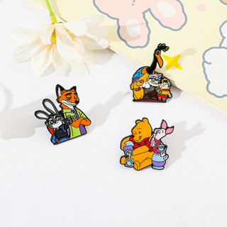 Hoạt Hình Dễ Thương Gấu Winnie Huy Hiệu Kim Loại Cáo Nick Judy Thỏ Nhân Vật Hoạt Hình Thổ Cẩm
