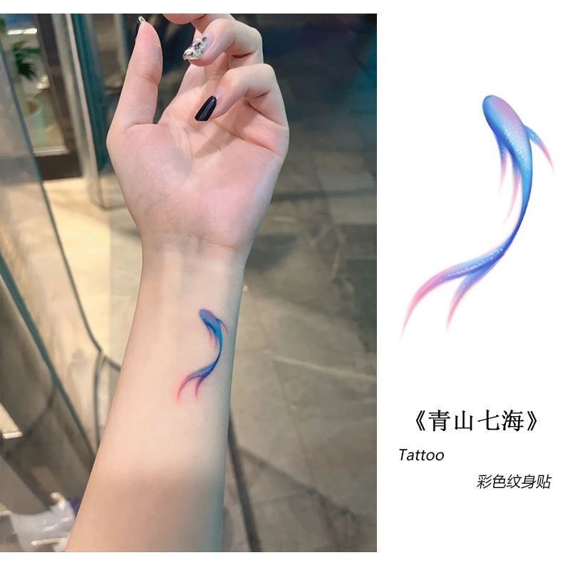 Lucky Koi Hình Xăm Miếng Dán Cặp Đôi Chống Thấm Nước Thời Trang Cho Cổ Tay