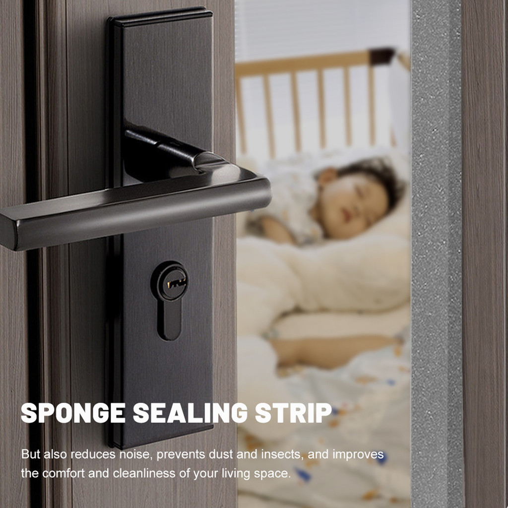 [H & L] Dải niêm phong cửa tự dính Dễ dàng lắp đặt, Băng cách nhiệt cửa sổ xốp giảm tiếng ồn, Cuộn 2 / 3 / 5 / 10 màu xám hiện đại