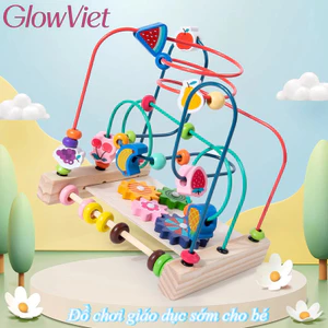 Đồ chơi hạt cuộn dây đa năng, Giáo dục sớm nhận biết màu sắc, Rèn luyện phối hợp tay mắt cho bé