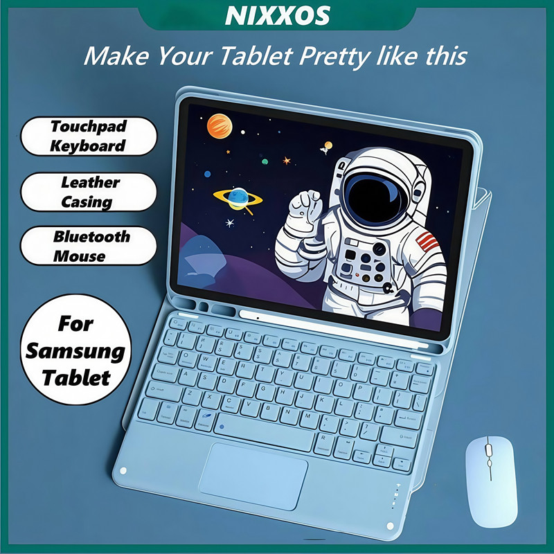 NIXXOS Dành Cho Samsung Galaxy Tab Vỏ Có Bàn Phím Bàn Phím Bàn Phím Cảm Ứng Thông Minh Có Giá Đỡ Bút Cho Samsung Galaxy S10, S10 Plus, S10FE, S9, S9FE, S9 Plus, S8, S7, S7 FE, A9 Plus