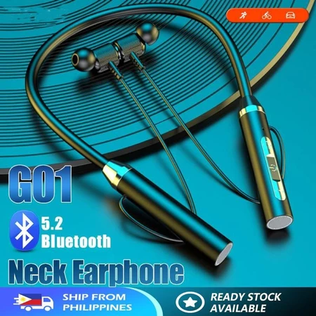 Tai nghe Bluetooth không dây Treo cổ Tai nghe nhét tai Tai nghe âm thanh nổi vòm 9D G01 Tai nghe không dây chơi game thể thao Tai nghe chống nước cho điện thoại di động có Mic dành cho nam và nữ