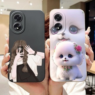 Ốp Lưng Cho Oppo A38 CPH2579 Ốp lưng Oppo A18 CPH2591 Ốp Lưng Thỏ Đáng Yêu Wofl Da Báo Hoạt Hình Ốp Lưng Silicon Lỏng