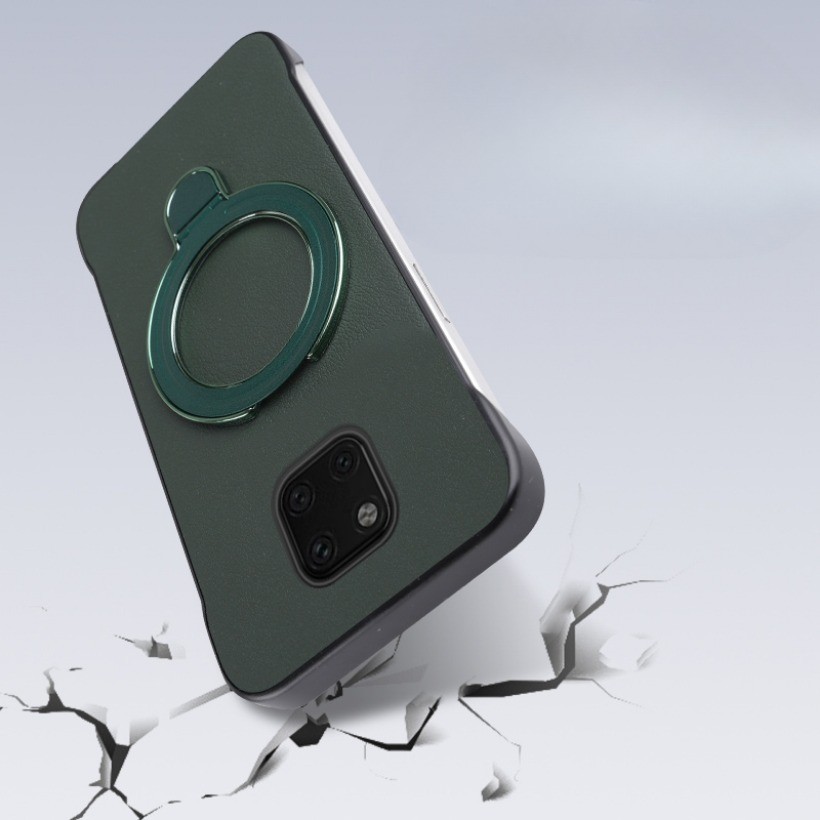 Ốp điện thoại không khung da dành cho doanh nhân có giá đỡ từ tính gấp cho Huawei Mate 20 Pro Vỏ sạc không dây Ultra
