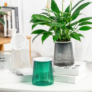 Chậu hoa thủy canh trong suốt Tinh tế Nhà hiện đại Chậu hoa tự tưới nước cho căn hộ gia đình Trang trí văn phòng
