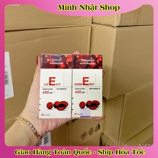 [LỌ THỦY TINH] Vitamin E Đỏ Nga Hàm Lượng 400mg LIFEVIT Giúp Làm Đẹp Da Của NGA