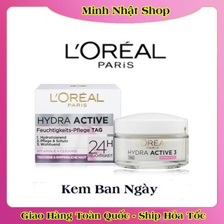 [auth] Kem dưỡng da Loreal Hydra Active 3 24h - Nội địa Đức Đủ Bill [Hot]