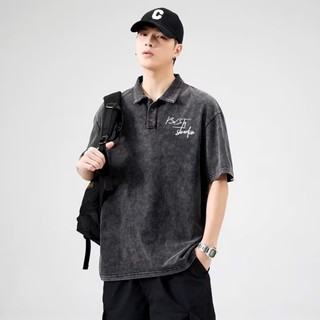 Áo Thun Wash Polo Chữ Ký Bii CiTY Cổ Bẻ Bii Shop Vải Cotton Form Rộng Nam Nữ Unisex.