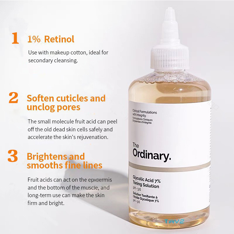 The Ordinary Glycolic Acid 7% tẩy da chết Toner cho da dầu mụn chính hãng người mua