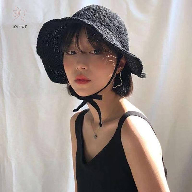 HNKMP Linen Straw Regency Bonnets Mũ Dành Cho Nữ Mũ Chống Nắng Nơ Bãi Biển Lớn Viền Rộng Cloche Mũ Lên Ngoài Trời Mùa Hè.