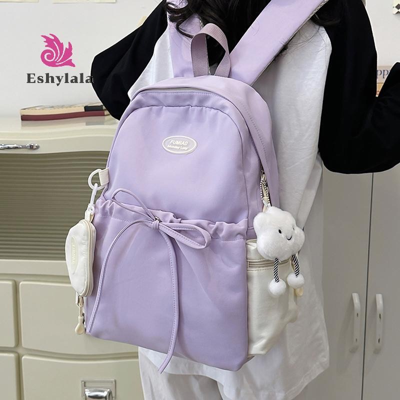 Thời Trang Nữ Công Suất Cao Nylon Chống Thấm Nước Đại Học Ba Lô Hợp Thời Trang Cho Bé Gái Laptop Trường Học Túi Du Lịch Màu Trơn Dễ Thương [MỚI]