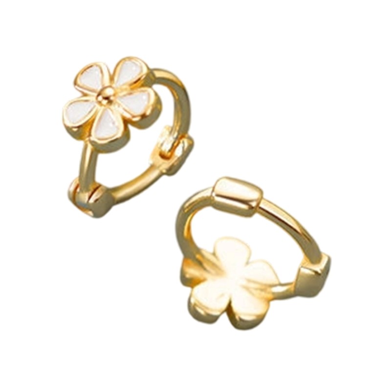 Cinna Dainty Golden Daisy Ear Studs Trang sức thẩm mỹ Nhật Bản Bông tai nhẹ cho tai nhạy cảm và trang phục công sở