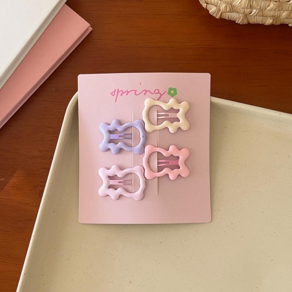 Kẹp tóc màu sắc ngọt ngào, Bộ 4 cái gồm mũ hình học barrettes cho bé gái