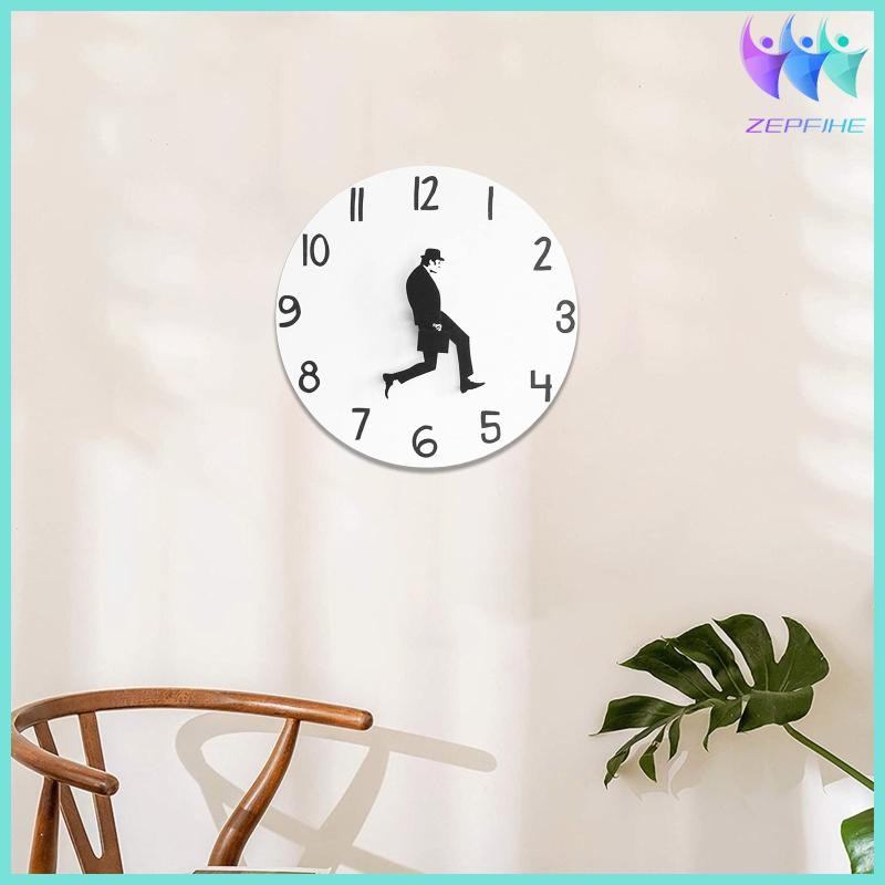 of Silly Walk Wall Clock Novelty Comedian Wall Watch Funny Silent Clock ...