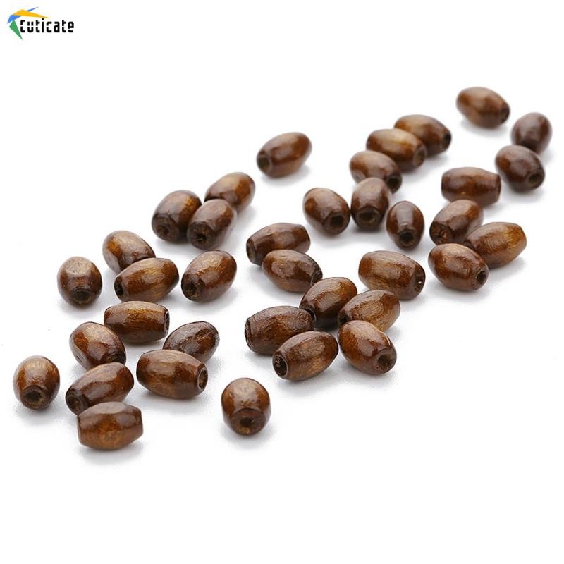Cuticate 500 Chiếc Hạt Gỗ Tự Nhiên Tròn Hình Bầu Dục Hạt Gỗ Số Lượng Lớn Rất Nhiều Bóng Để Trang Sức Làm Tóc Thủ Công DIY Macrame Mân Côi Vòng Tay Vòng Cổ