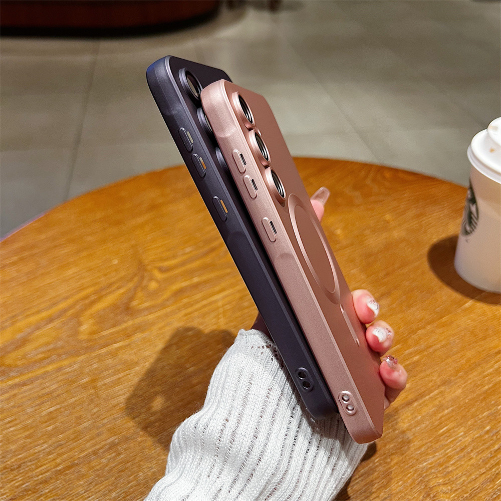 Ốp Điện Thoại TPU Mềm Từ Tính Samsung Galaxy S25 Edge S24 S23 Ultra S22 Plus S21 FE A56 A36 A26 A26 A16 A15 A06 A55 A54 A35 A34 A14