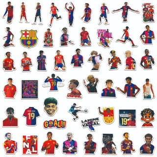GC9 50 Cái / bộ FC Barcelona FCB Lamine Yamal Bóng Đá Ngôi Sao Trang Trí Dán Cho Xe Ô Tô Điện Thoại Di Động CG9