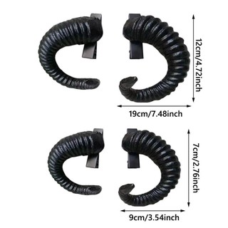 YSANH Dark Gothic Headband, 1 Cặp Black Gothic Style Devil Horn Headband, Phụ Kiện Tóc Độc Đáo Ram Horn Hình Dạng Đạo Cụ Chụp Ảnh Gothic Cosplay Trang Phục Nữ