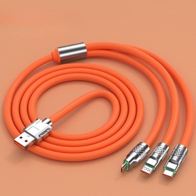 Cáp Sạc Nhanh 3 In 1, Dây Sạc Bọc Dù 100W Tích Hợp 3 Cổng Micro Usb Type C - ảnh 5