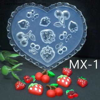 [savemoneyeveryday] Khuôn Silicon Trái Tim 3D Dâu Anh Đào Pentagram Khuôn Làm Móng Tay Nghệ Thuật Trang Trí DIY Thiết Kế Tấm Dập Khuôn Làm Móng Tay [vn]