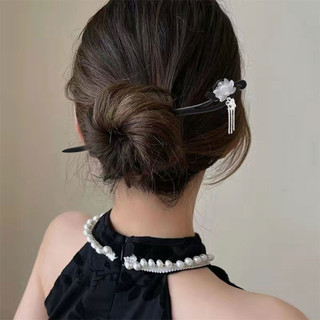 Cổ Sen Gỗ Đàn Hương Kẹp Tóc Nữ Phong Cách Trung Hoa Bước Lắc Tua Rua Tóc Đơn Giản Cao Cấp Phụ Kiện Tóc