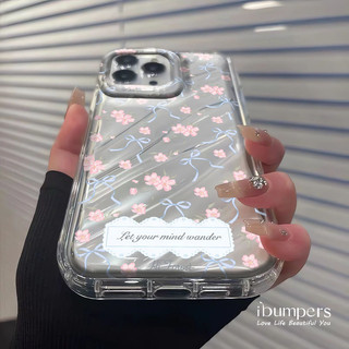 ibumpers Ốp Điện Thoại iPhone Hợp Thời Trang Ins Phong Cách Laser Hoa Bướm Họa Tiết Cho IPhone 16 15 14 12 13 11 Pro Max IP 7 8 Plus X XS XR Mẫu Sóng Ốp Lưng Trong Suốt Dày Dặn TPU Mềm Chống Sốc