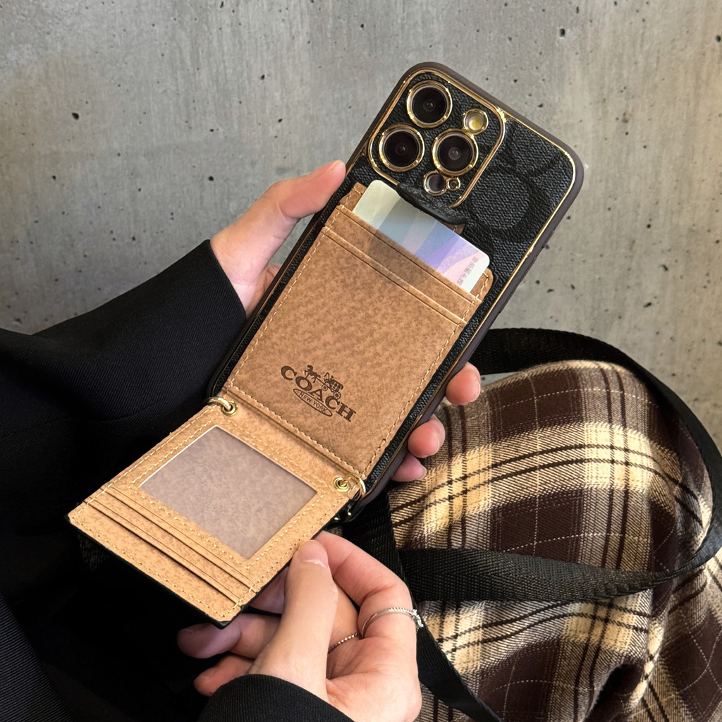 Dành Cho iPhone 16 15 Pro Max 14 Pro Max 13 12 11 PRO MAX 14 15 16 Plus Sang Trọng Có Khe Cắm Ví Thẻ Vỏ Điện Thoại Di Động Thiết Kế Cổ Điển Có Dây Buộc Vỏ Bảo Vệ