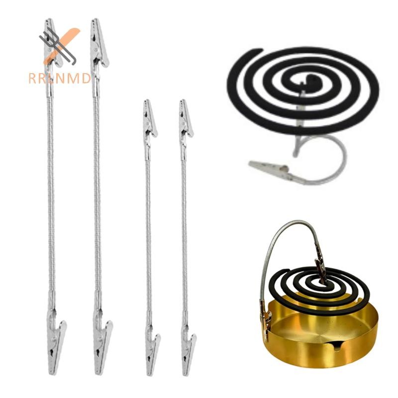 RRLNMD Di Động Muỗi Cuộn Dây Kẹp Cá Sấu Hai Đầu Kẹp Muỗi Cuộn Dây Cực Dài Kim Loại Chủ Đề Cuộn Dây Kẹp Thép Không Gỉ MỚI