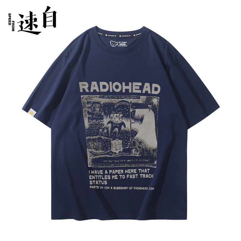 Radiohead Ban Nhạc Hàng Hóa Tay Ngắn Nam Nữ 2024 Phong Cách Mới Mùa Hè Phù Hợp Với Áo Thun Thời Trang