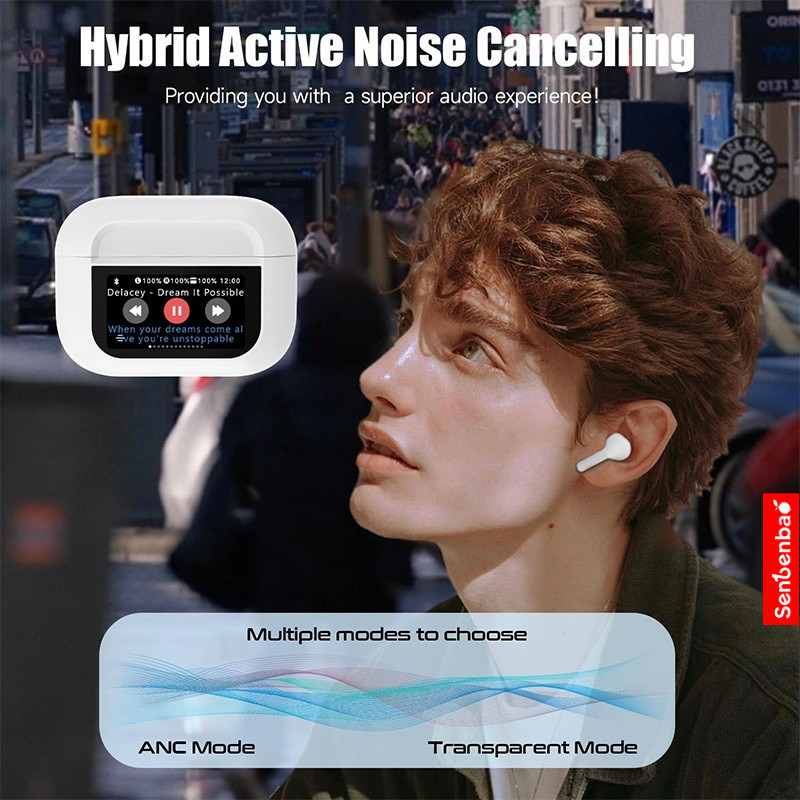 Tai nghe Bluetooth 5.4 không dây SenbenbaoTWS A9 Pro ANC ENC Tai nghe khử tiếng ồn Tai nghe âm thanh nổi HiFi