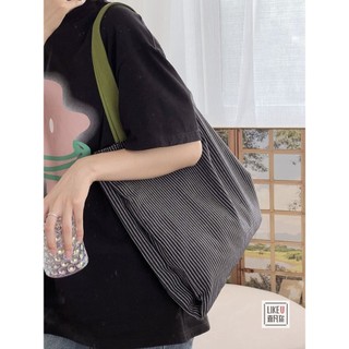 2026 Original Niche Design Phong Cách Hàn Quốc Kẻ Sọc Canvas Nhiều Lớp Tote Yoga