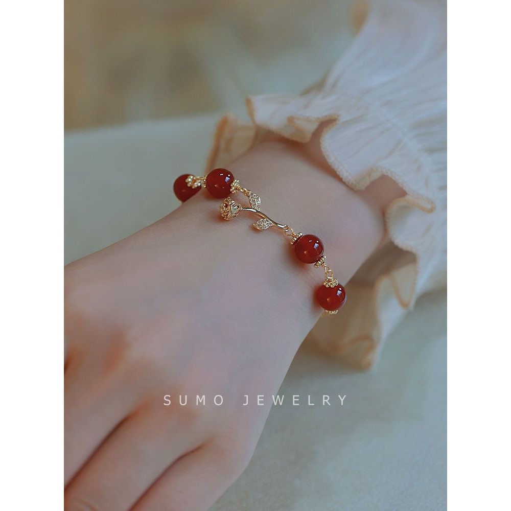 Vòng tay chuông hồng đỏ siêu trắng nhẹ - Tính cách sang trọng, cảm giác cao cấp