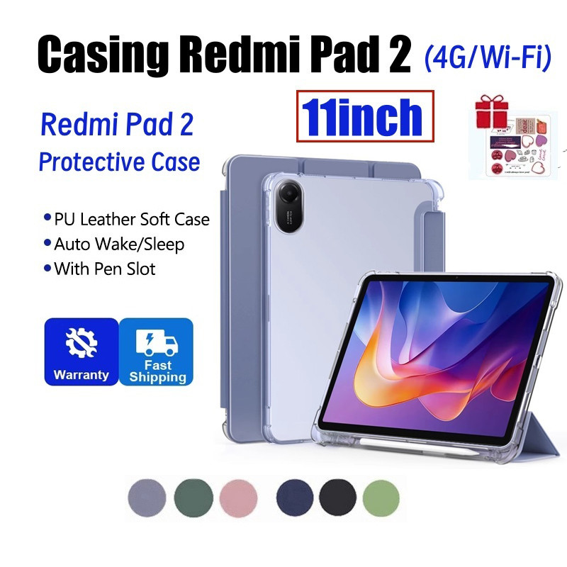Redmi Pad 2 Ốp Lưng 11inch 4G Wi-FI 2025 Chân Đế Silicon Thông Minh Từ Tính Cho Redmi Pad 2 Vỏ Lật Thông Minh Có Bút Solt