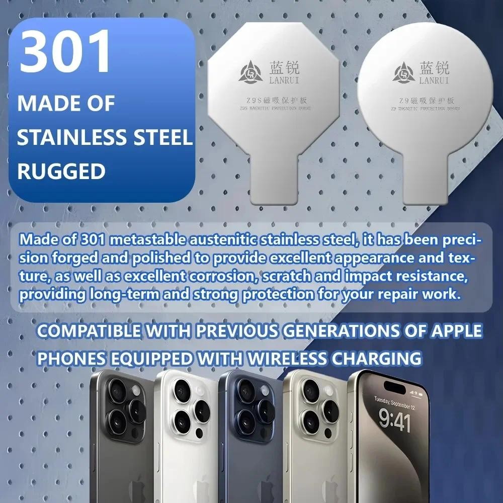 Lanrui z9 Z9S Tấm bảo vệ từ tính kính phía sau đa năng Bảo vệ IPhone cho nam châm sạc không dây