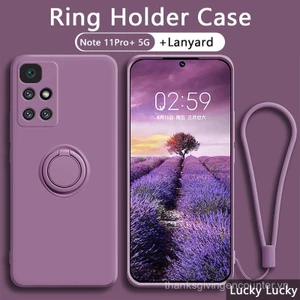 Ốp lưng Redmi NOTE10 4G NOTE10S Note 11 Pro Plus 5G sang trọng, silicone lỏng mềm chống sốc, giá đỡ từ tính, dây đeo, Xiaomi Mi Redmi Note 11 Pro+
