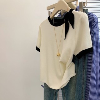 Phong Cách Mới Sang Trọng Giảm Tuổi Ice Silk Áo Thun Nữ Tay Ngắn