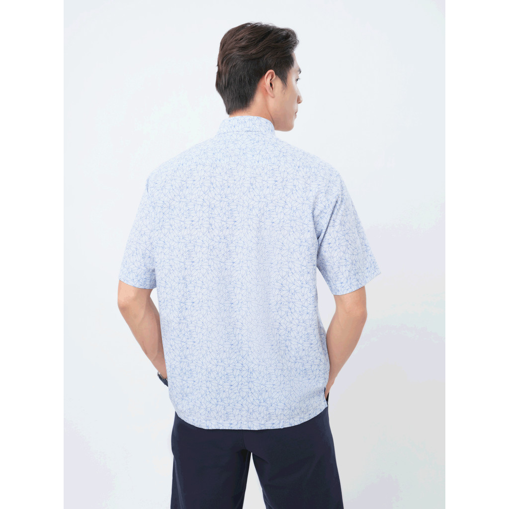Sơ mi tay ngắn lai ngang VIETTIEN SMART CASUAL vải Bamboo phom REGULAR VT00000382