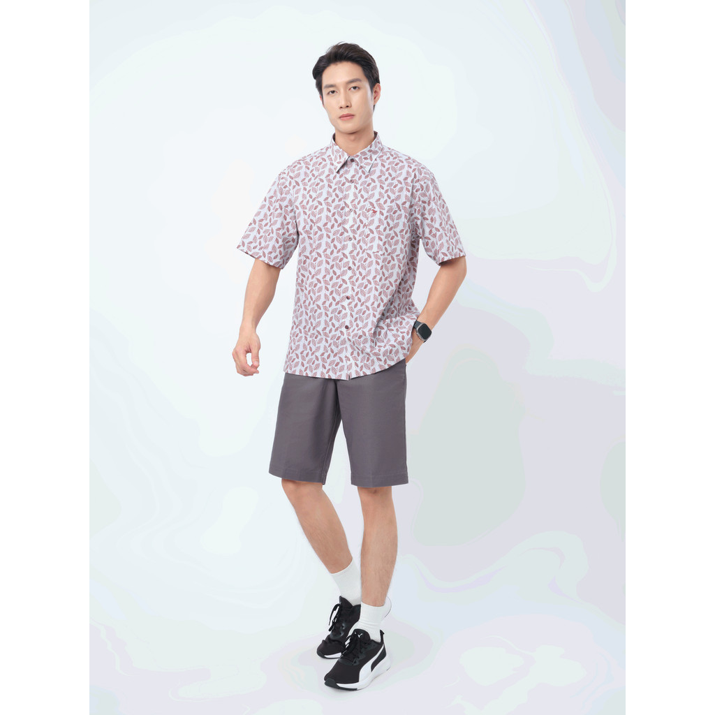 Sơ mi tay ngắn lai ngang VIETTIEN SMART CASUAL vải Bamboo phom REGULAR VT00000386