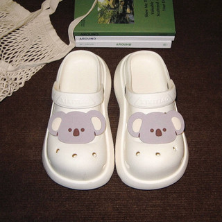 XIXITIAO Giày Sandal Đế Dày Tăng Chiều Cao Dép Dễ Thương Koala Nữ Ngoài Trời Mùa Hè