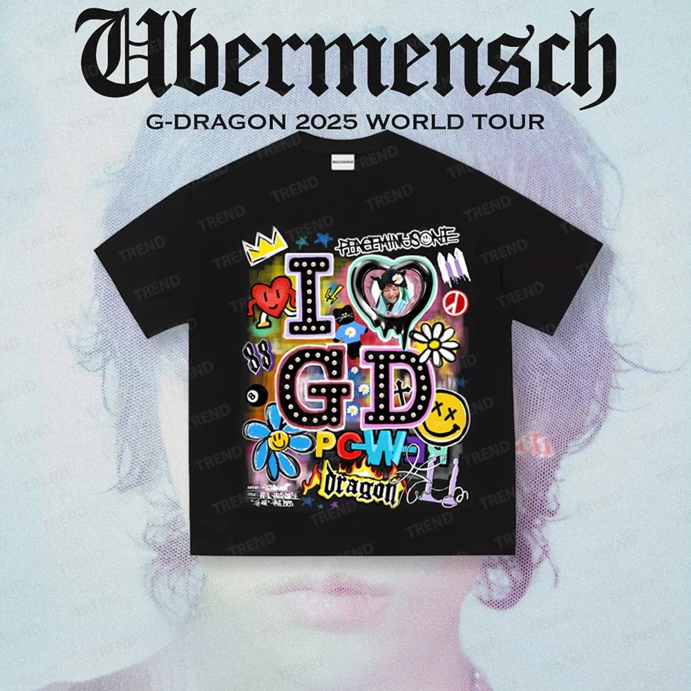 Áo thun GN KPOP BIGBANG G-DRAGON 2025 WORLD TOUR Ubermensch Merch tee tay ngắn NG