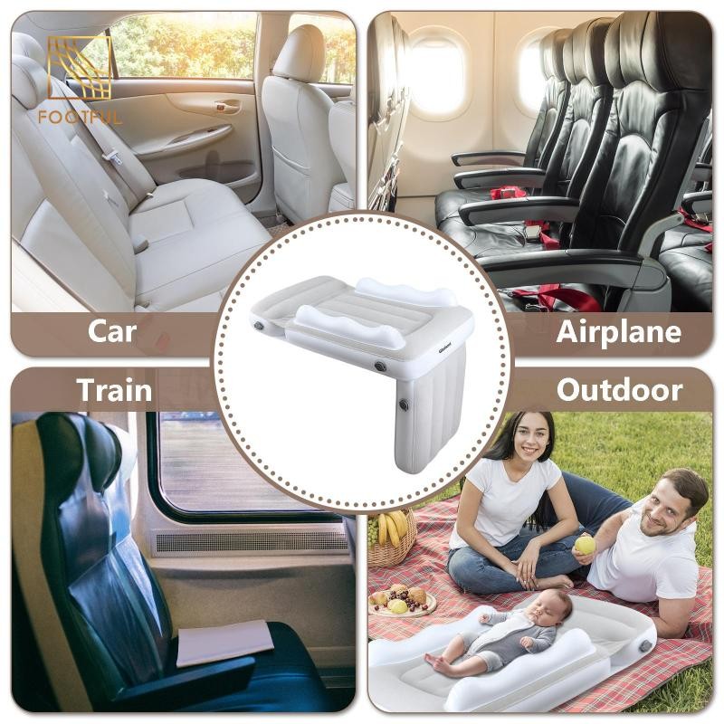 Giường hơi hình máy bay cho trẻ em, đệm lót ghế máy bay giường hơi PVC dày dặn