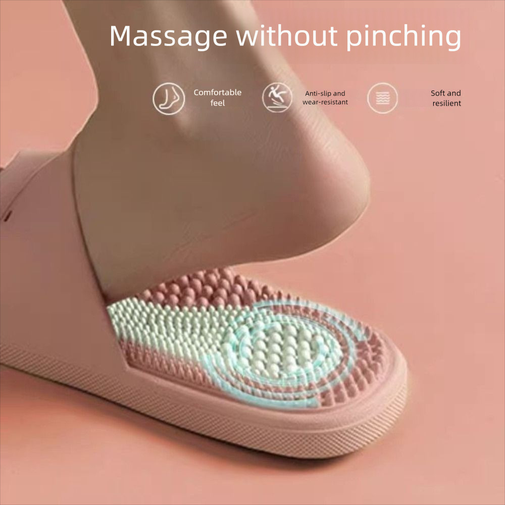 Dép phòng tắm FEDAOG, Dép Massage màu trơn chống trượt, Dép bấm huyệt chân PVC thoải mái dành cho nam giới