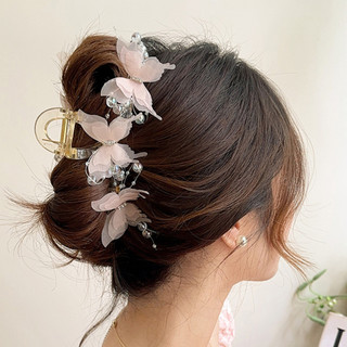 Vuốt Tóc Barrettes Với Bướm Trang Trí Đuôi Ngựa Giá Đỡ Cá Mập Lớn Cho Tóc DIY Phụ Kiện Tạo Kiểu